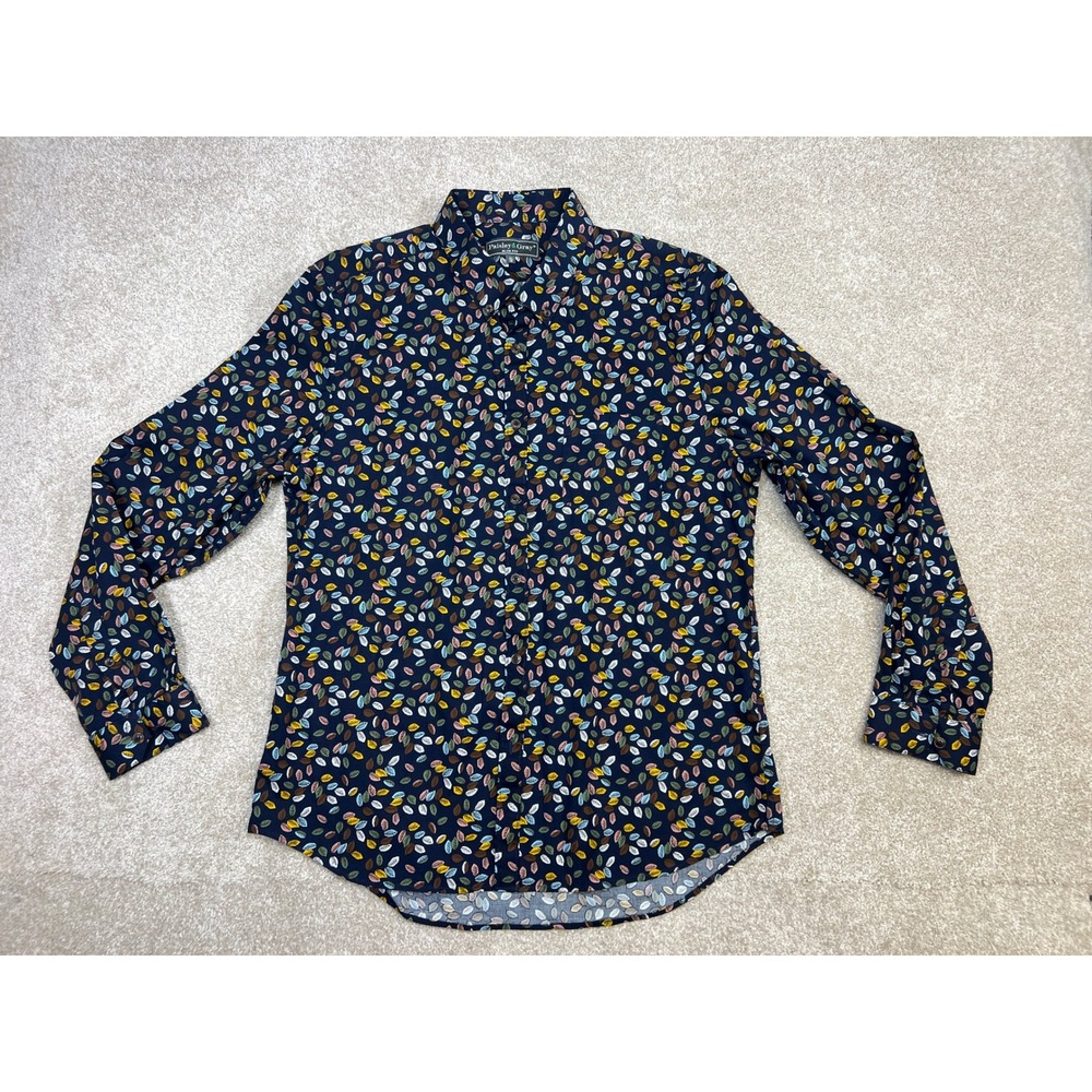 Paisley & Gray Slim Fit Mens XL Button Down Long Sleeve Leaf Print Shirt